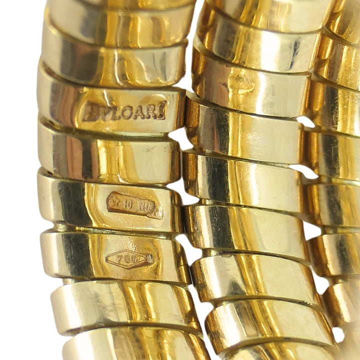 Vintage Bulgari Serpenti Tubogas 18k Gold Diamond Ring