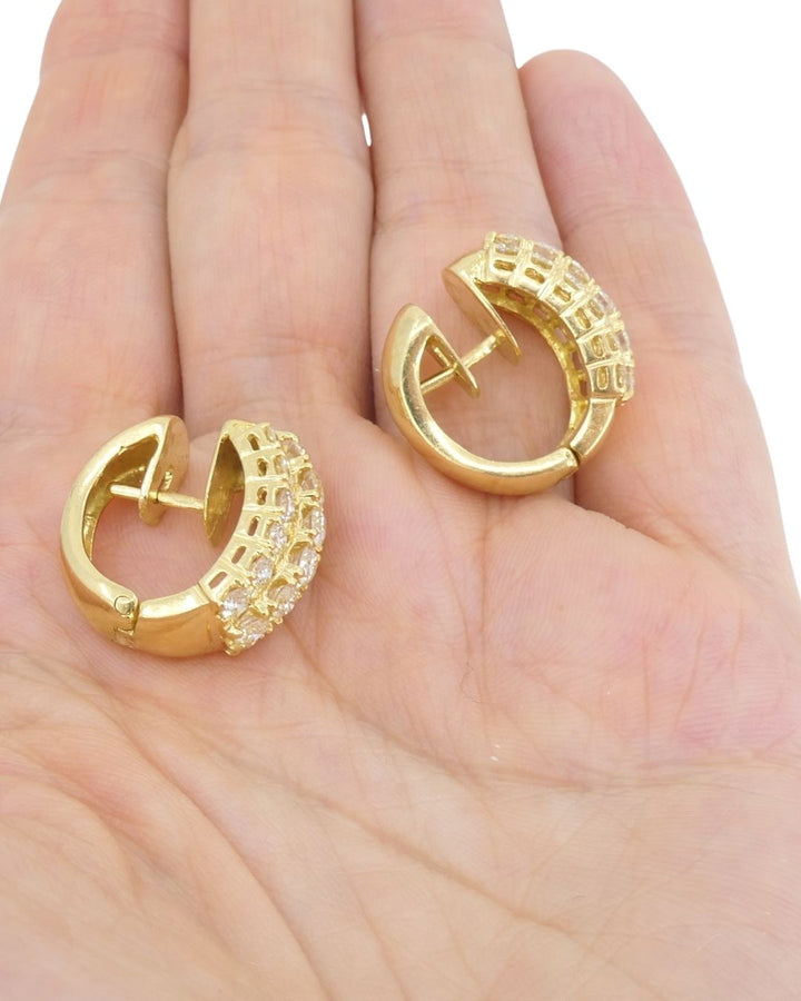 Diamond Earrings Vintage 18k Gold French Jewelry