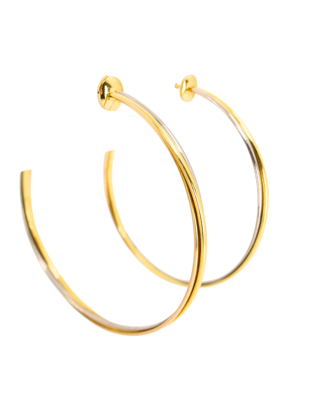Cartier Trinity Hoop Earrings 18k Tri-Color Gold
