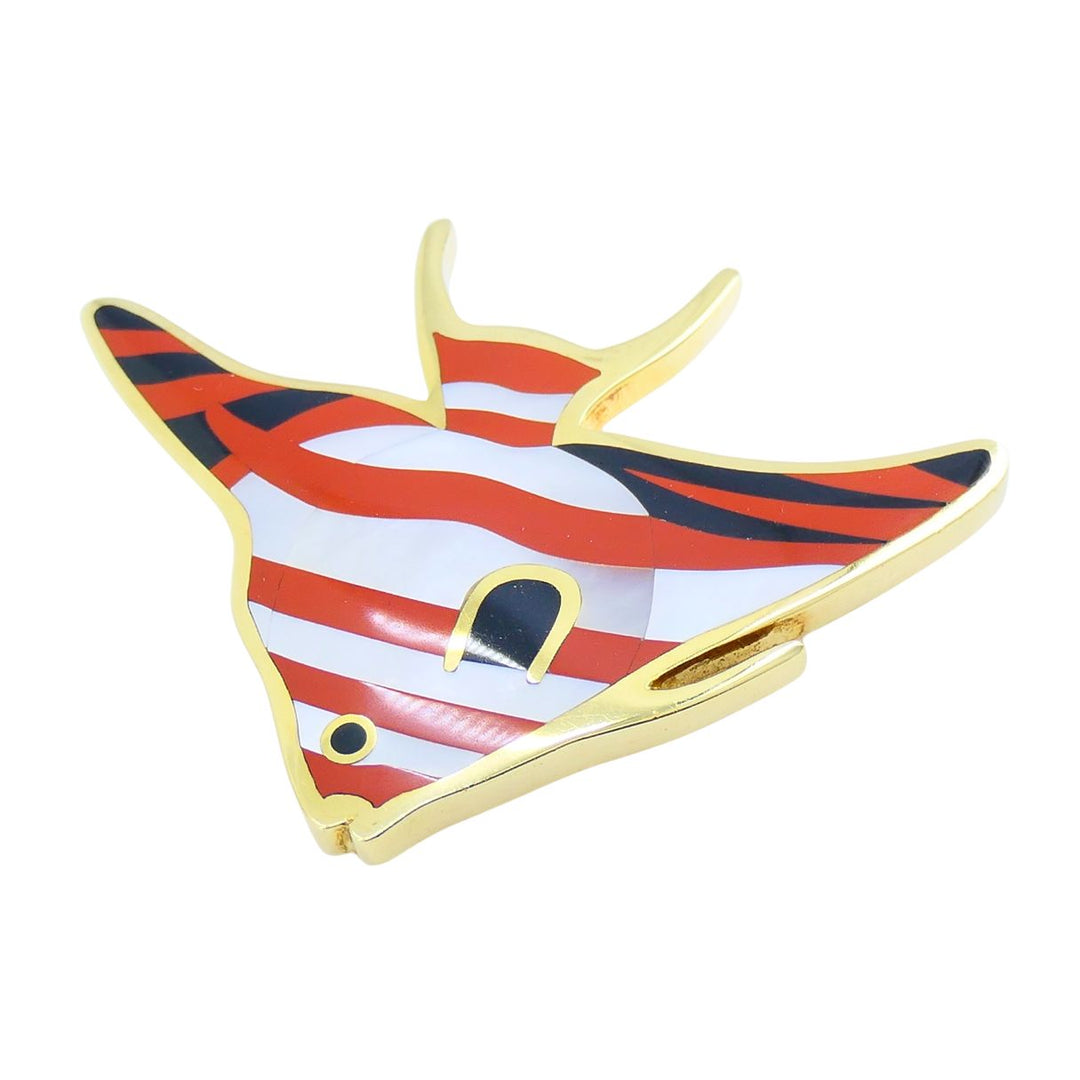 Tiffany & Co. 18k Gold Gemstone Angel Fish Brooch