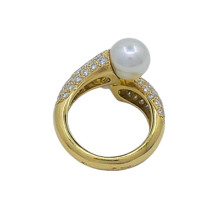 Van Cleef & Arpels Toi Et Moi 18k Gold Pearl Diamond Ring