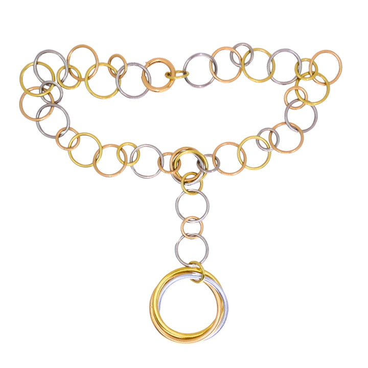 Cartier Trinity Diamond Necklace 18k Gold Estate Jewelry