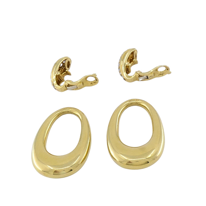 Cartier 18K Gold Chrysoprase Diamond Interchangeable Doorknocker Earrings