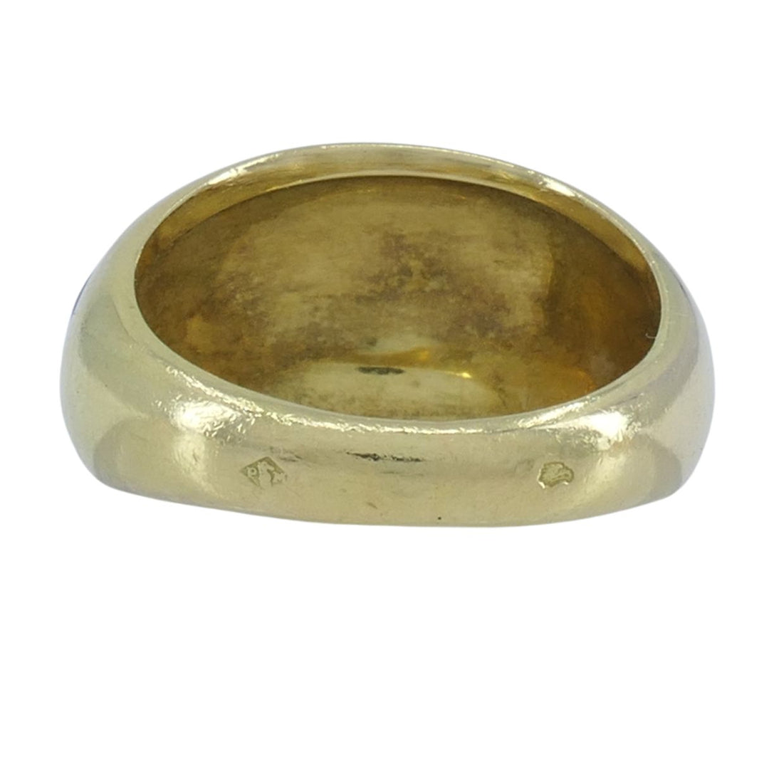 Vintage Van Cleef & Arpels 18k Gold Blue Enamel Ring