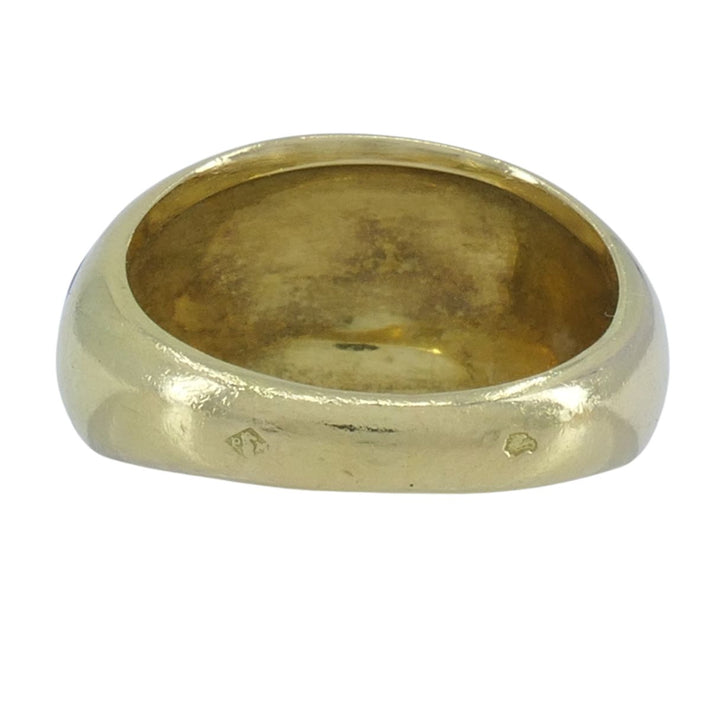 Vintage Van Cleef & Arpels 18k Gold Blue Enamel Ring