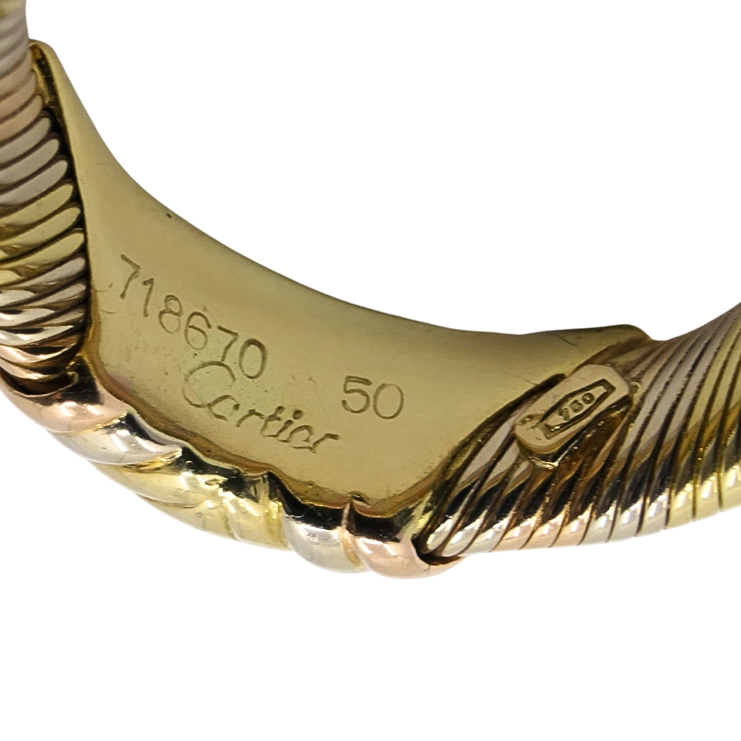 Cartier 18k Tri-Color Gold Diamond Band Ring