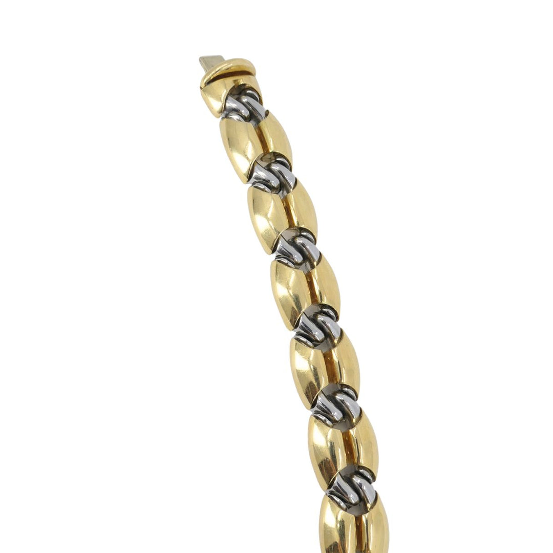 Vintage Bvlgari 18k Gold Steel Link Bracelet