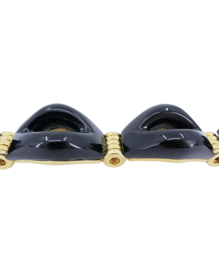 Tiffany & Co. Black Onyx Gold Bracelet 18k Cuff Bracelet