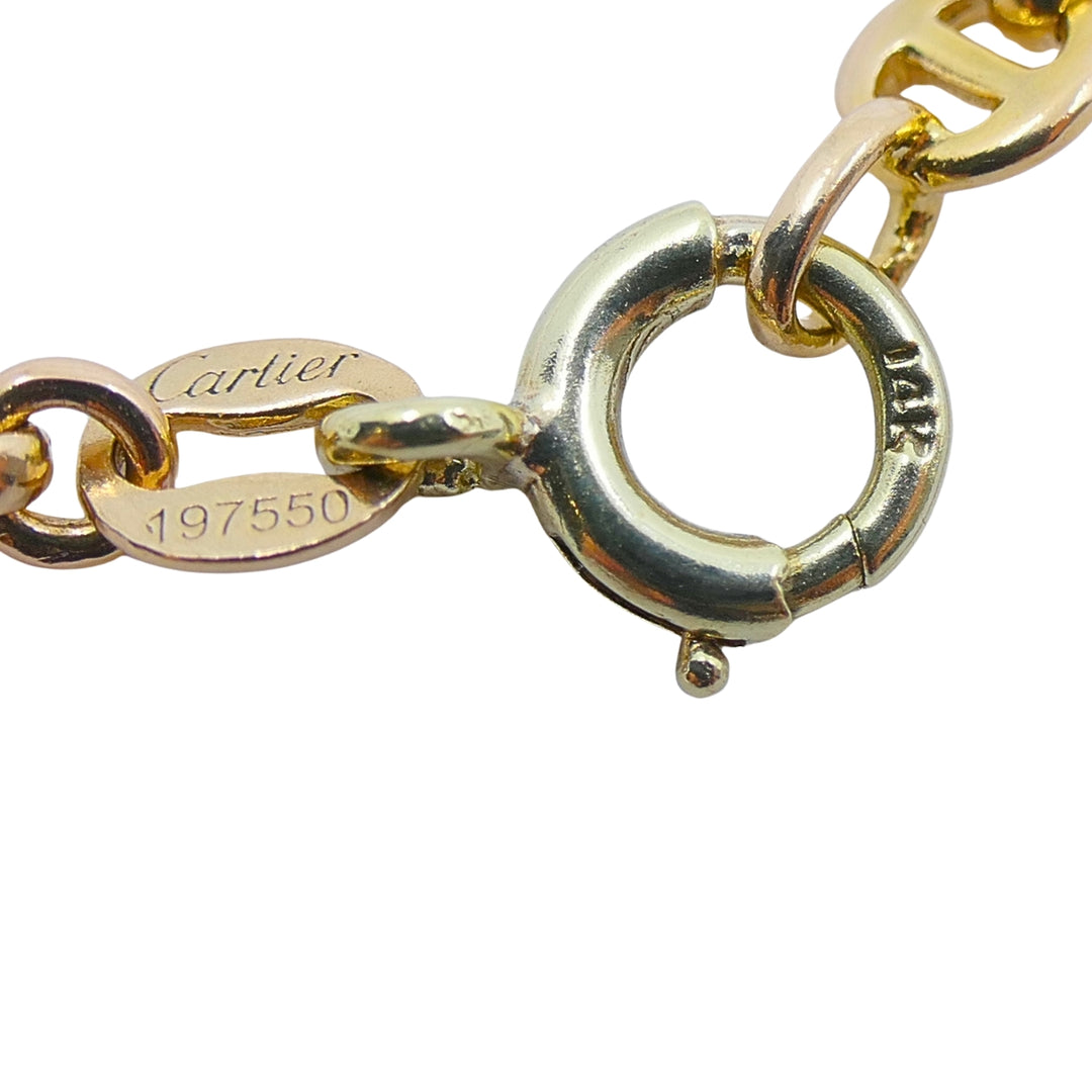Vintage Cartier 14k Gold Rolls-Royce Key Pendant Necklace