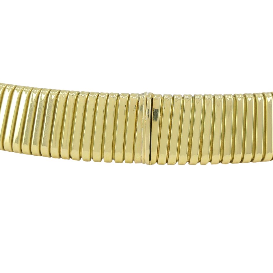 Vintage Carlo Weingrill 18k Gold Tubogas Choker Necklace