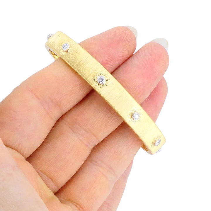 Vintage Buccellati 18k Gold Diamond Bangle Bracelet