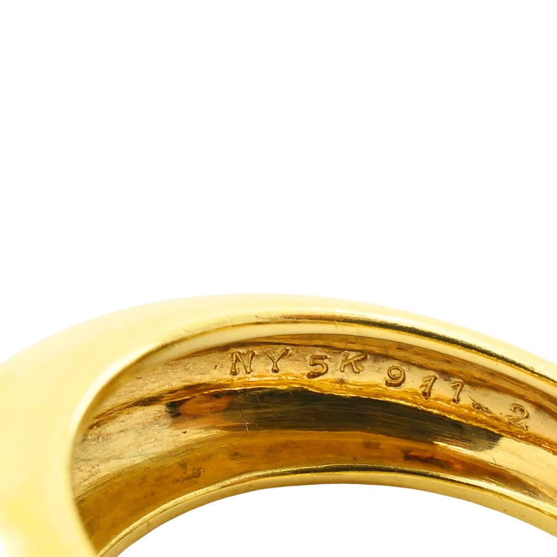 Van Cleef & Arpels 18k Gold Diamond Leaf Motif Ring