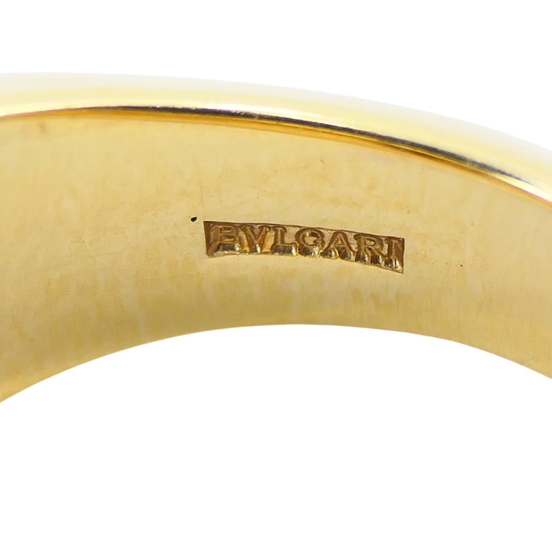 Vintage Bvlgari 18k Gold Diamond Tronchetto Ring