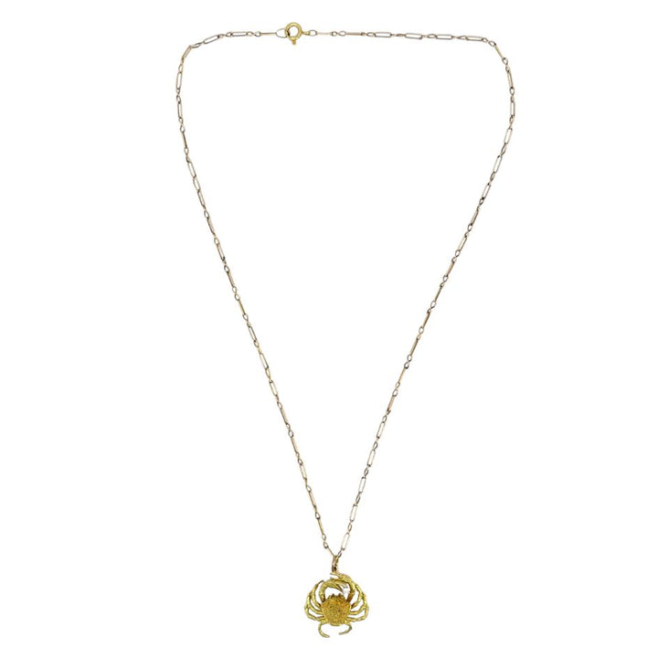 George Lederman 18k Gold Diamond Cancer Crab Pendant Necklace
