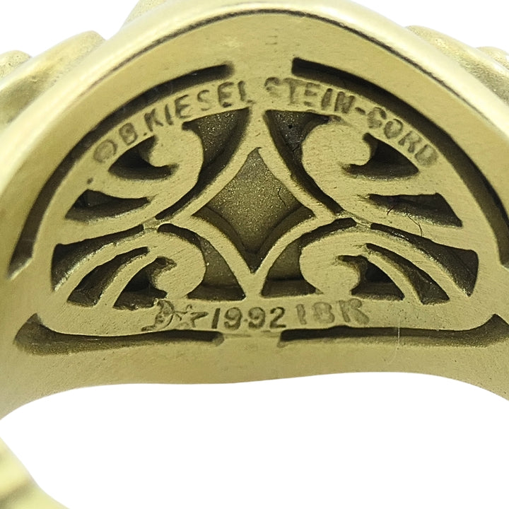 Kieselstein Cord Ring 18k Gold Green Tourmaline Intaglio