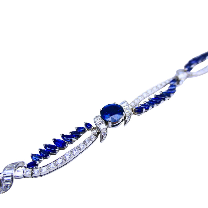 Oscar Heyman Platinum Sapphire Diamond Bracelet Certificate of Authenticity