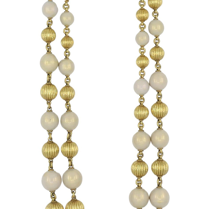 Vintage Tiffany & Co. 18k Gold Enamel Beaded Necklace