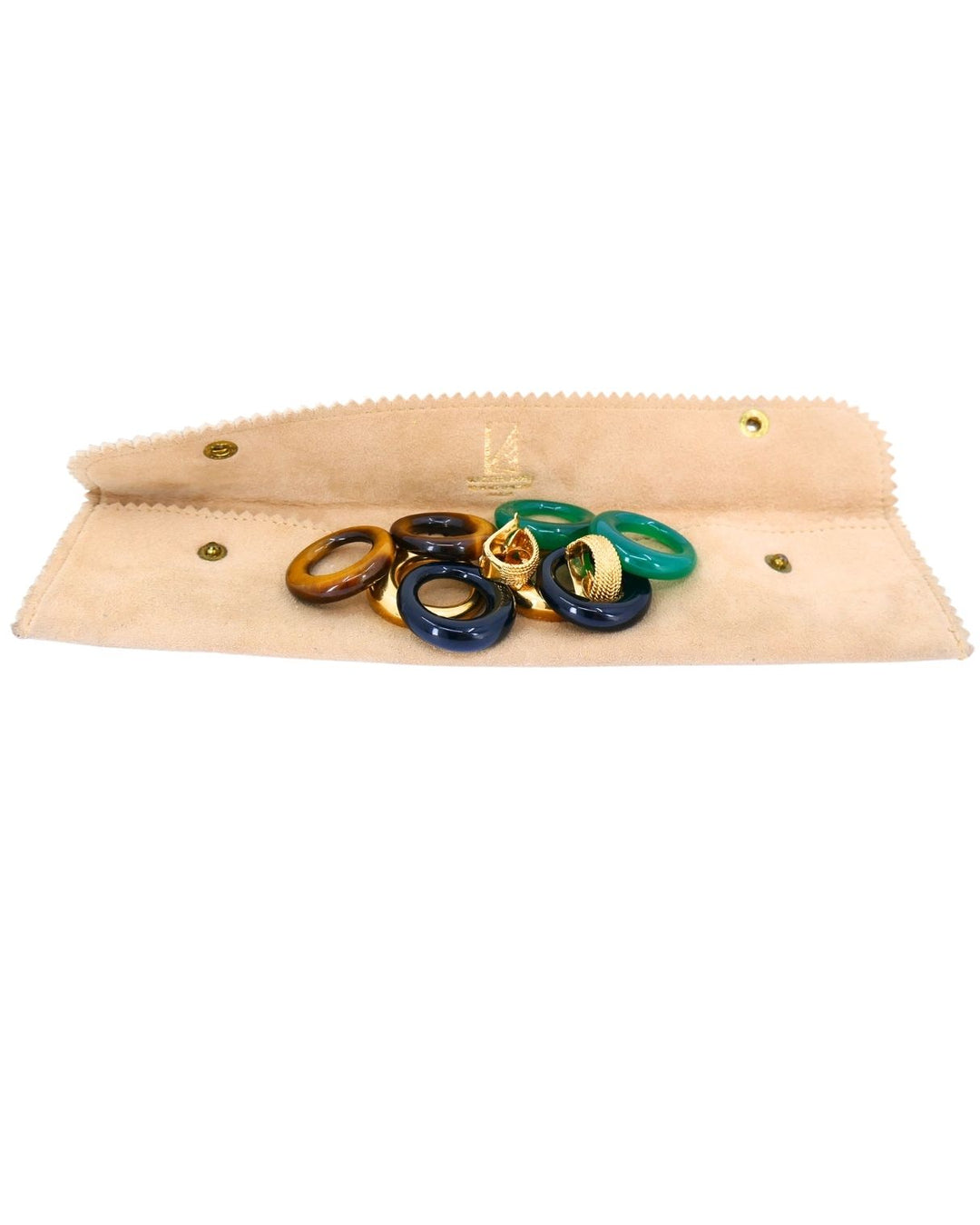Van Cleef & Arpels 18k Gold Hoop Earrings Interchangeable Gemstone Inserts