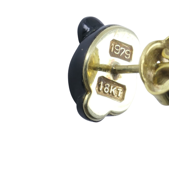 Tiffany & Co. Angela Cummings 1979 18k Gold Black Onyx Knot Vintage Earrings