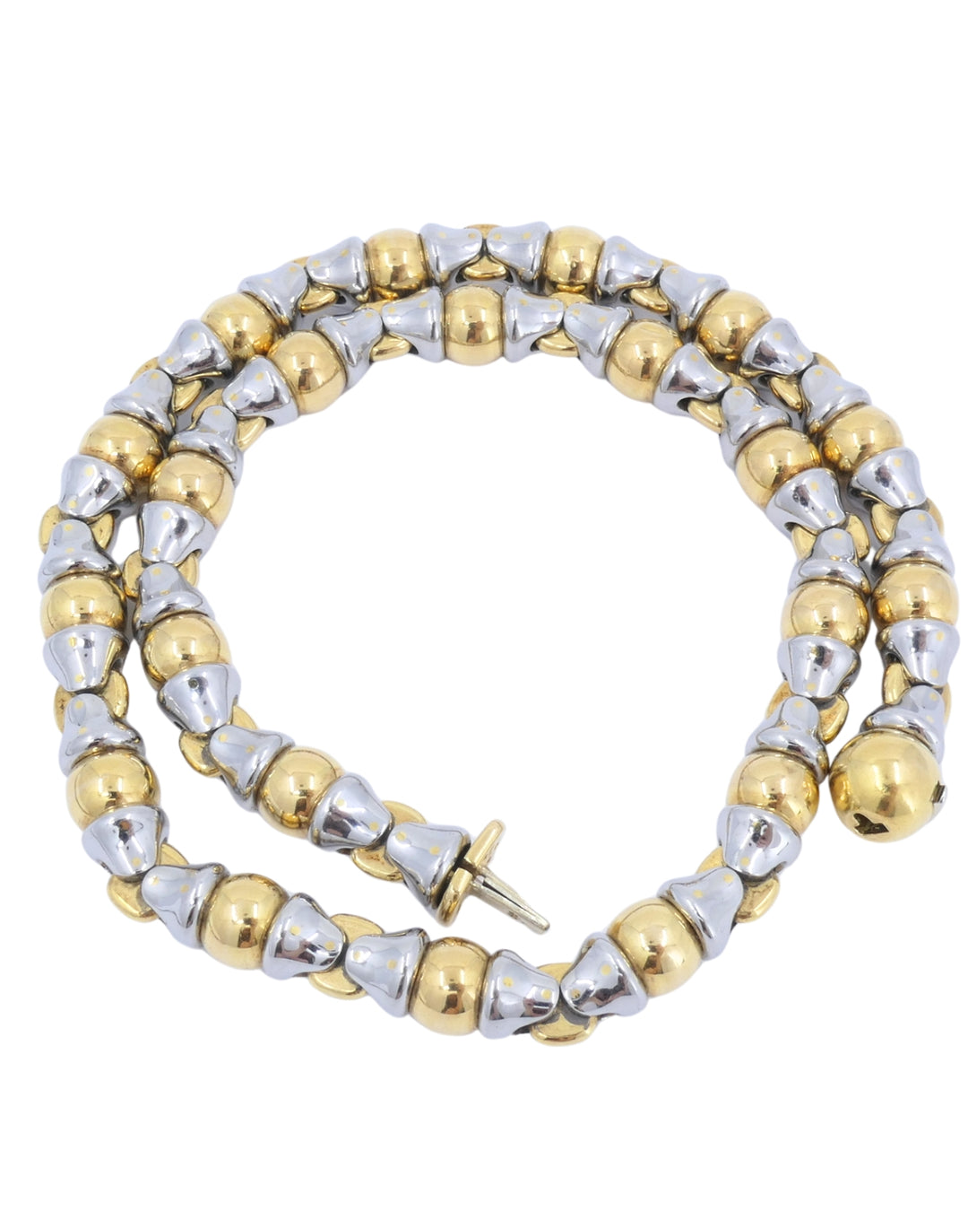 Bvlgari Vintage Bulgari 18k Gold Stainless Steel Collar Necklace