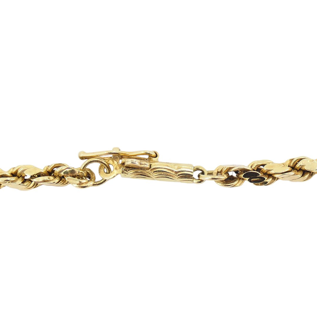 Vintage Libra 14k Gold Pendant Rope Chain Necklace