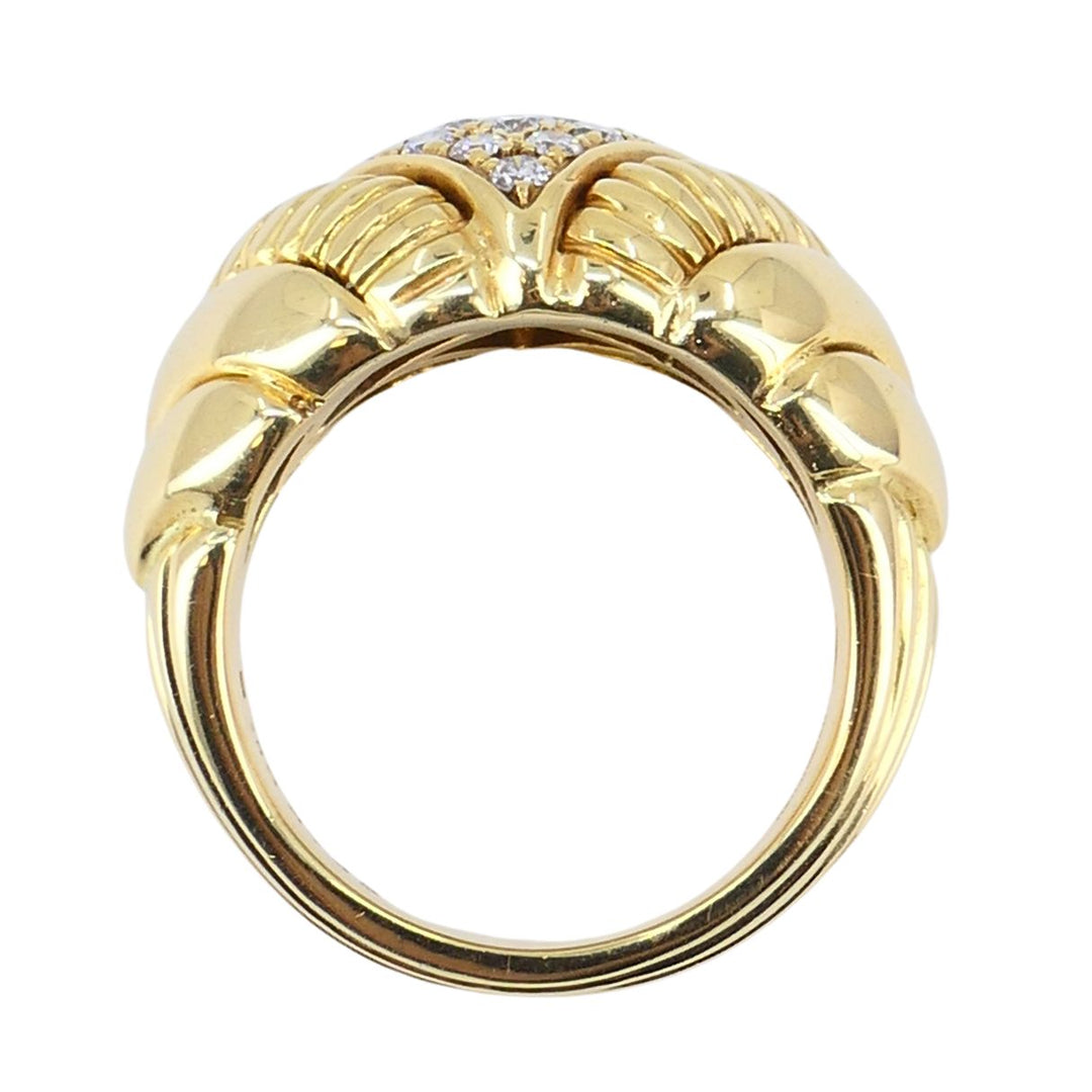 Vintage Boucheron 18k Gold Diamond Dome Ring