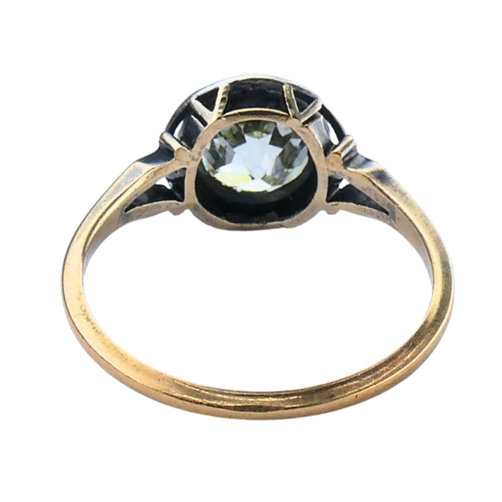 Victorian Engagement Ring 14k Gold Silver Old Mine Cut Diamond