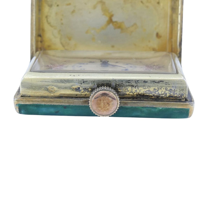 Juvenia Art Deco Swiss Galalith Sterling Silver Purse Watch