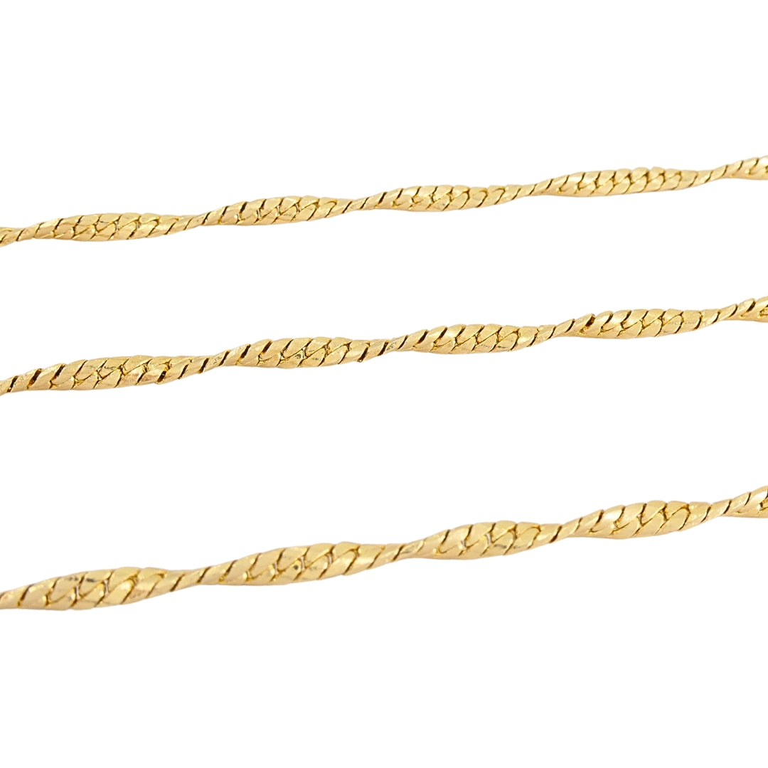 Vintage 14k Gold Cross Pendant Necklace Twisted Chain