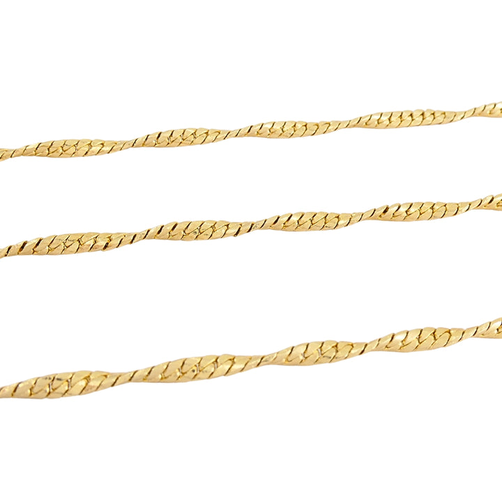 Vintage 14k Gold Cross Pendant Necklace Twisted Chain