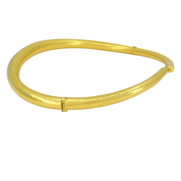 Vintage Greek 18k Hammered Gold Mechanical Collar Necklace