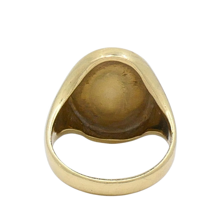 Vintage 14k Gold Signet Ring Coat of Arms Family Crest Seal Ring