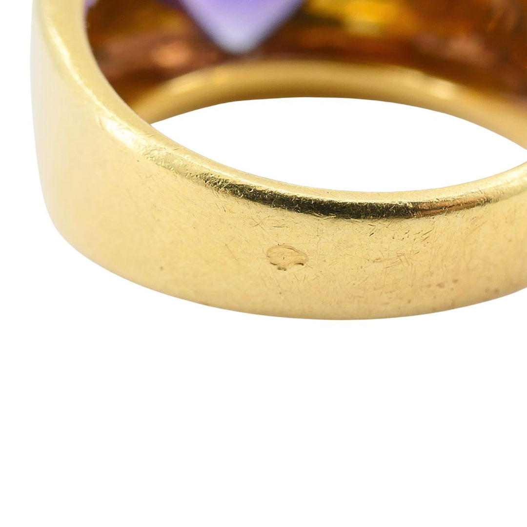 Vintage French 18k Gold Amethyst Ring