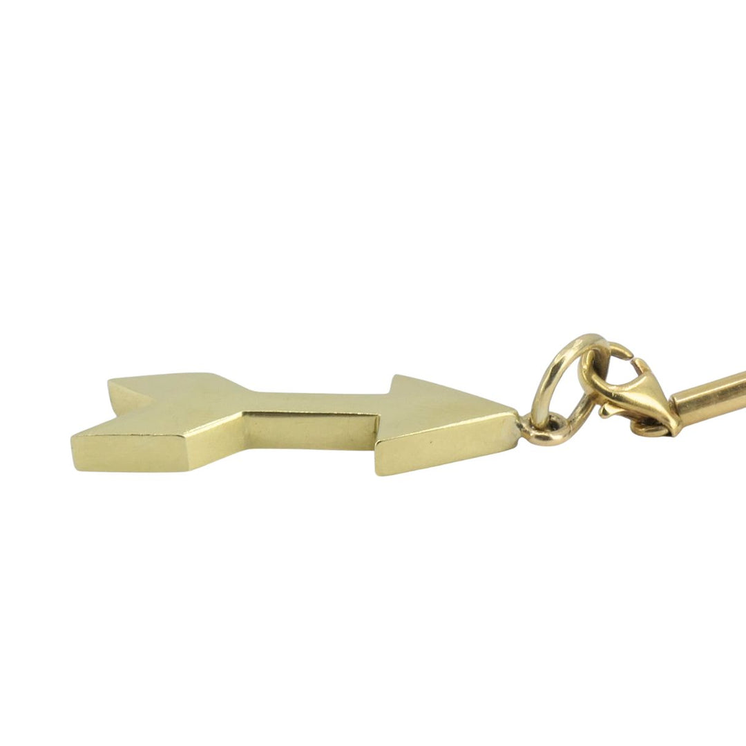 Cartier 18k Gold Arrow Pendant Black Silk Cord Necklace