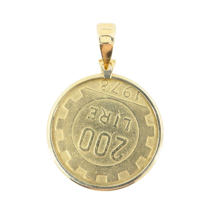 Italian 14k Gold Lire Coin Pendant