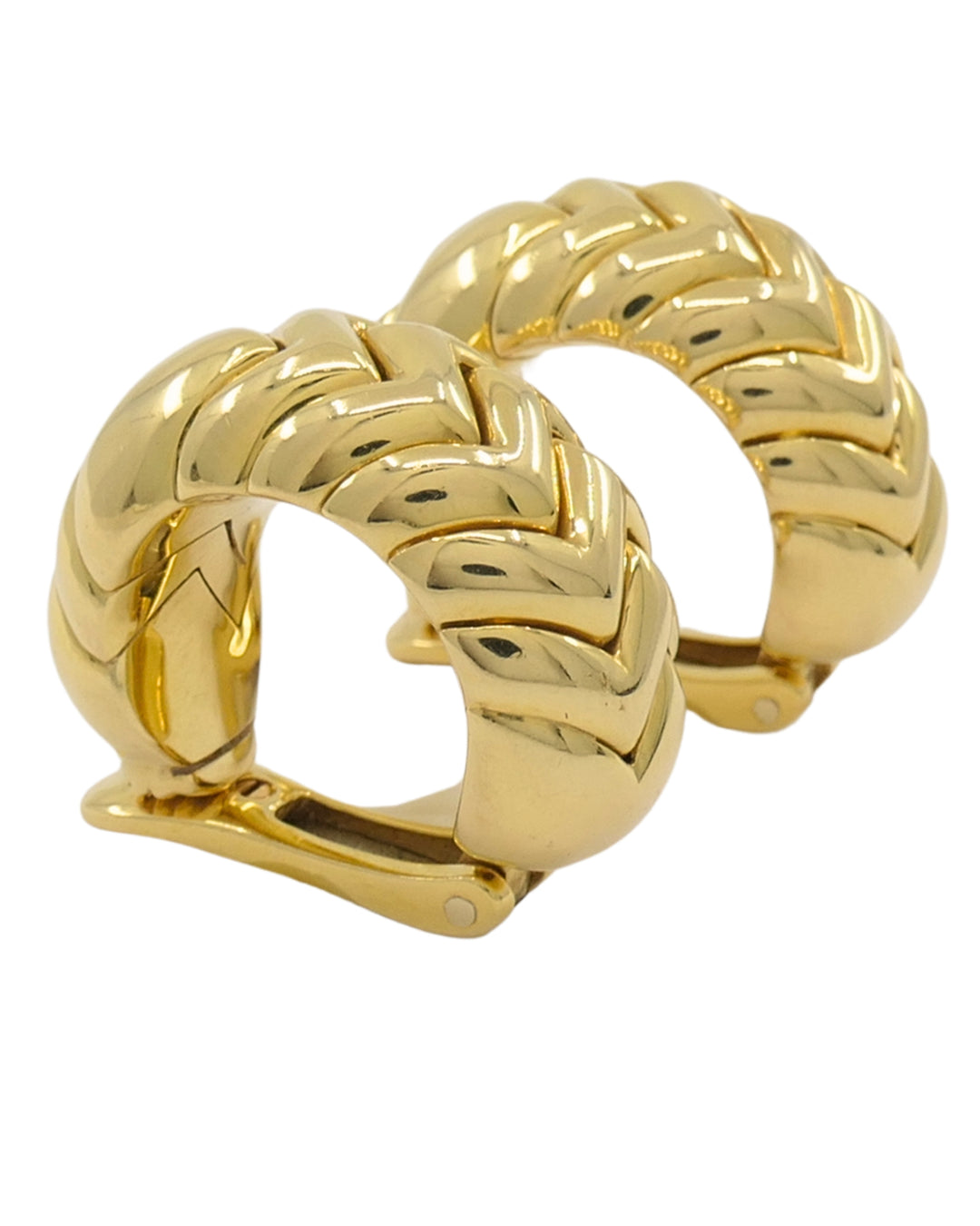 Bvlgari Bulgari Gold Earrings 18k Spiga Collection Clip-On