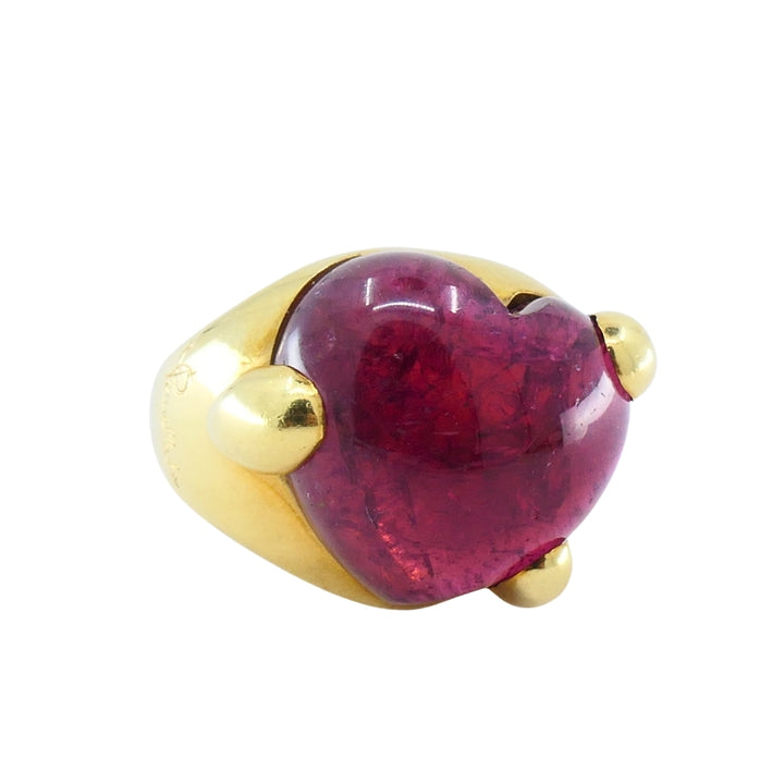 Pomellato 18K Yellow Gold Heart Tourmaline Ring