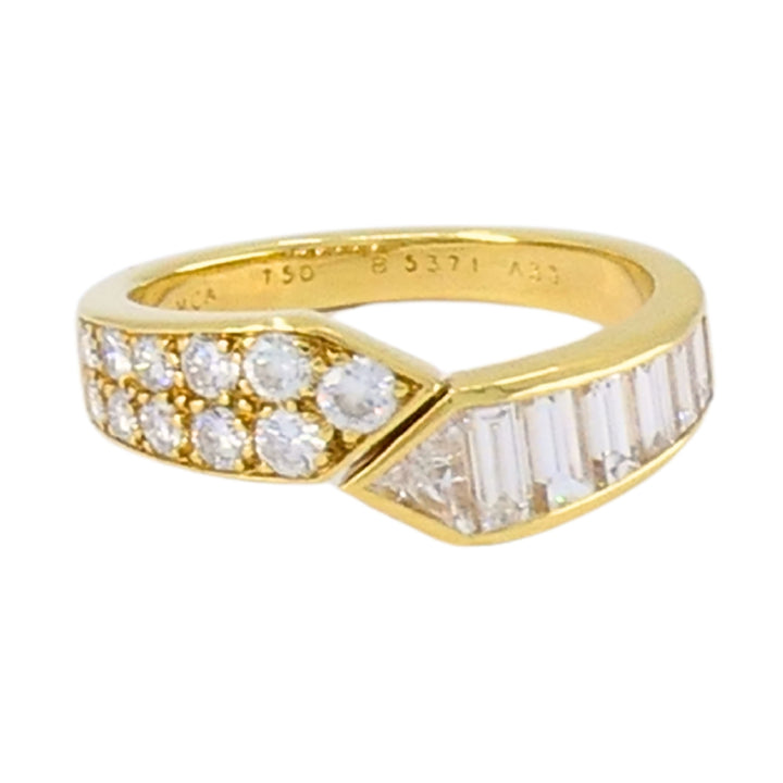 Van Cleef & Arpels 18K Gold Diamond Bypass Ring