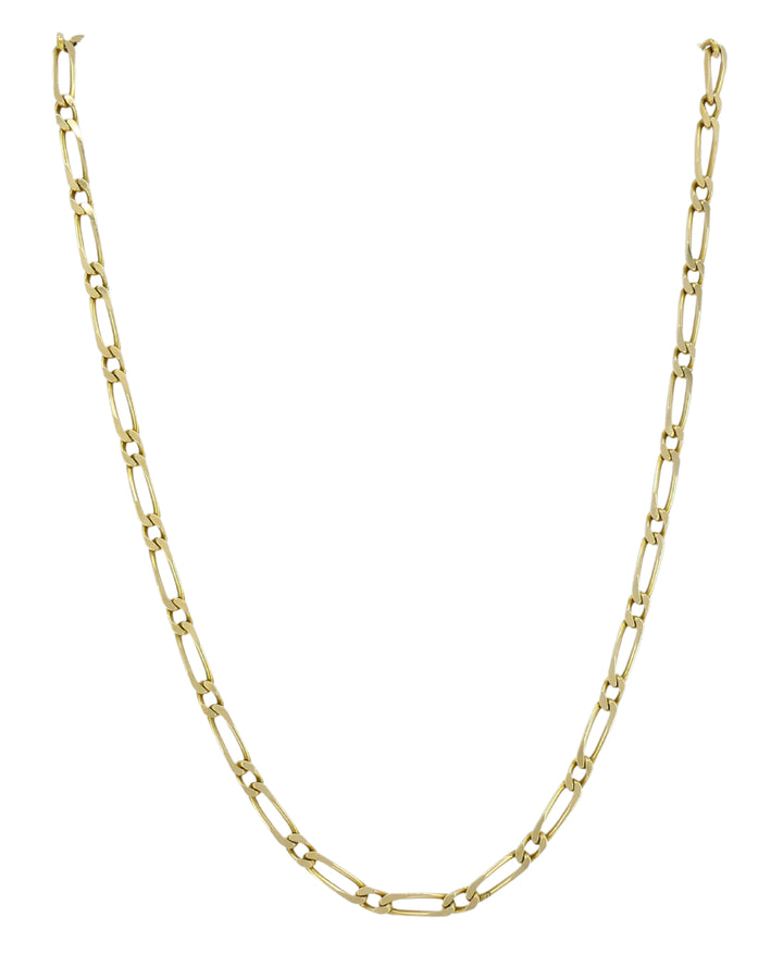 Vintage Chain Necklace French 18k Gold Figaro Link