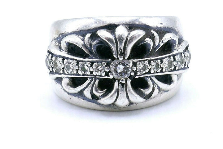 Chrome Hearts 1992 Sterling Silver Diamond Ring