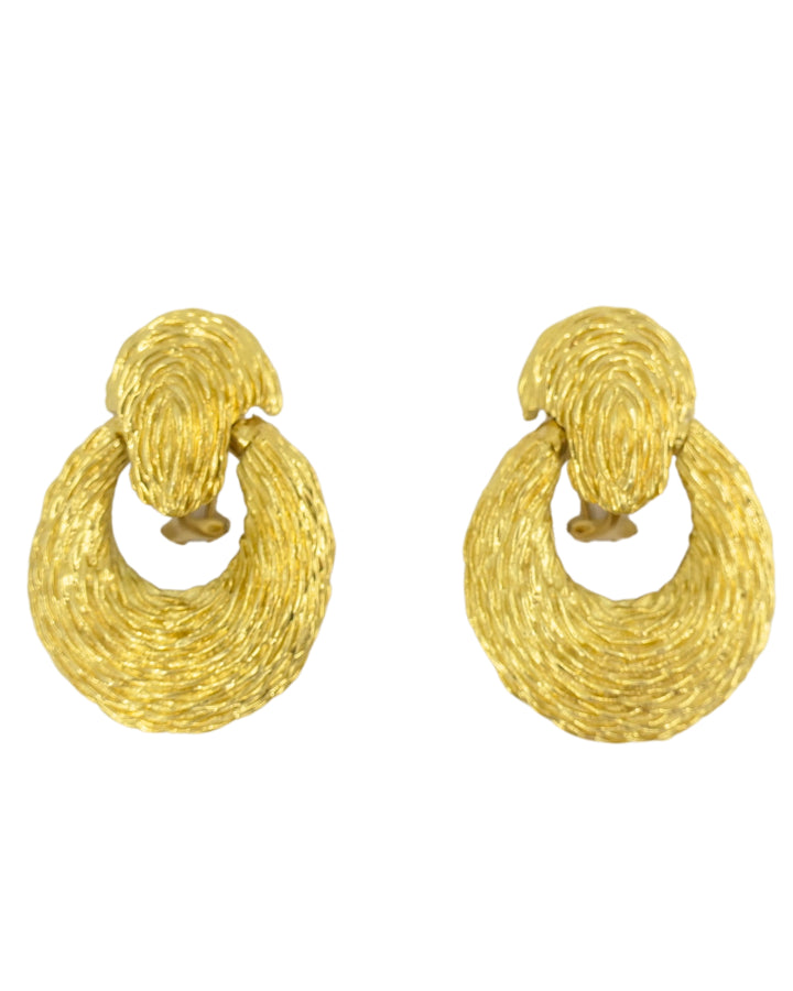 Vintage Van Cleef & Arpels Door Knocker Earrings 18k Gold