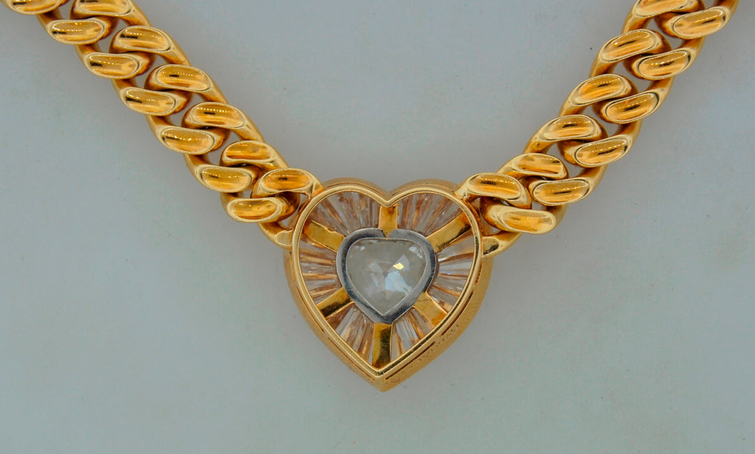 Vintage Bvlgari Diamond Yellow Gold Necklace Bulgari