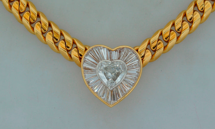 Vintage Bvlgari Diamond Yellow Gold Necklace Bulgari