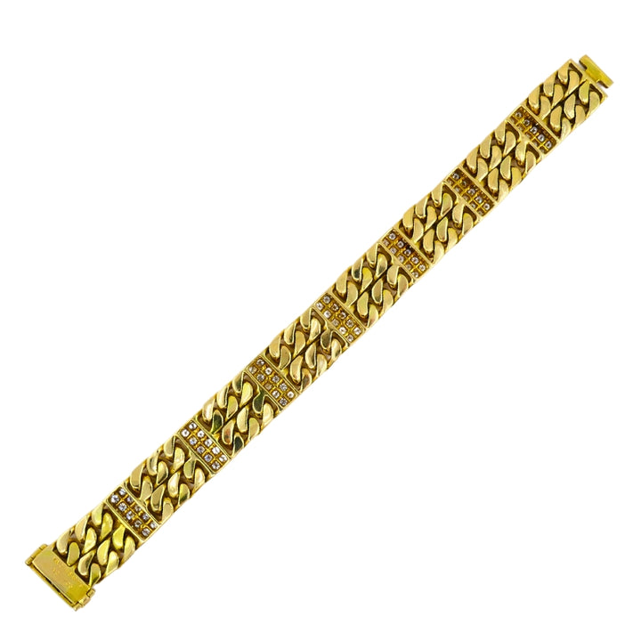 Van Cleef & Arpels Diamond Bracelet Curb Link 18k Gold Vintage