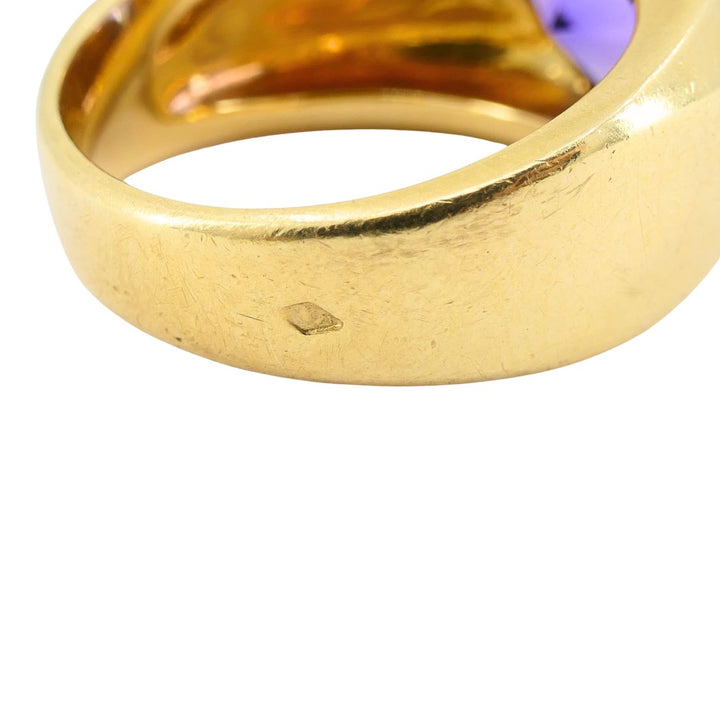 Vintage French 18k Gold Amethyst Ring