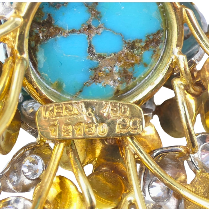 Kern Jewelry Set Gold Turquoise Cabochon Sapphire Diamond