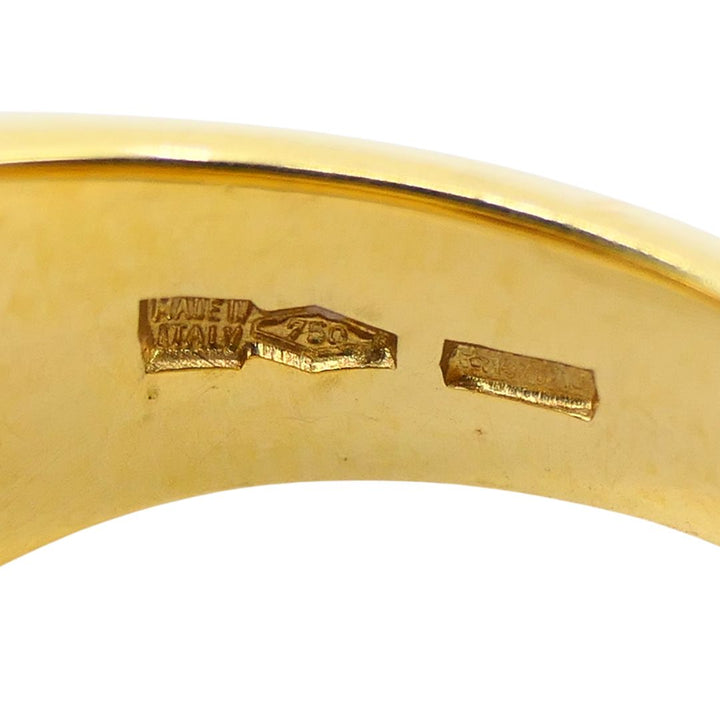 Vintage Bvlgari 18k Gold Diamond Tronchetto Ring