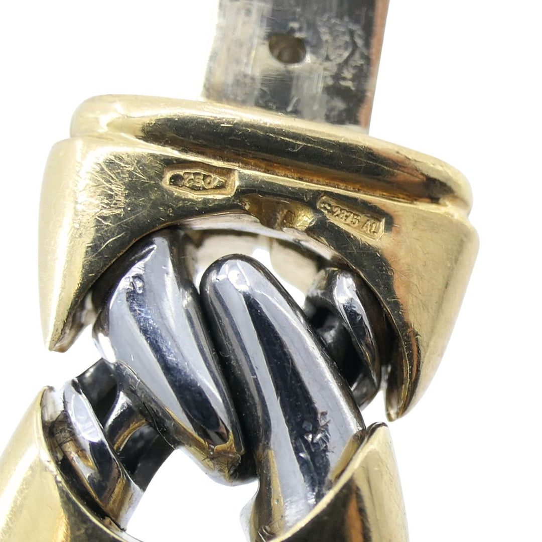 Vintage Bvlgari 18k Gold Steel Link Bracelet
