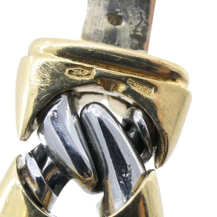Vintage Bvlgari 18k Gold Steel Link Bracelet