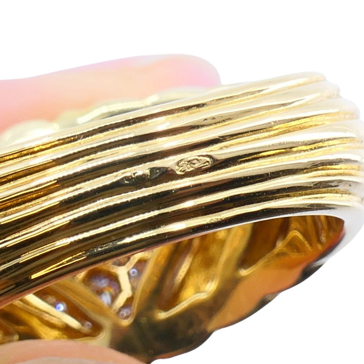 Vintage Boucheron 18k Gold Diamond Dome Ring